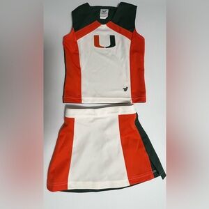 Hurricanes Orange and White Sports Crop Top and Skirt Set